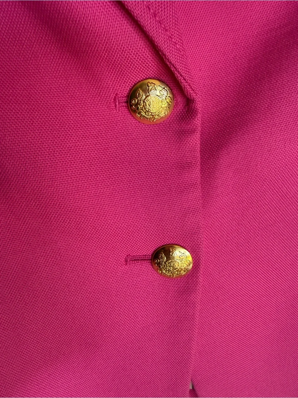 Banana Republic pink blazer with gold button, striped interior lining Petite - Picture 4 of 16